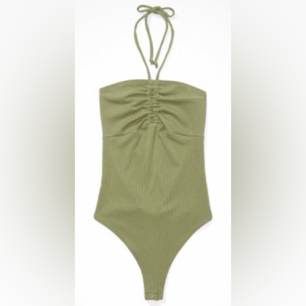 AE Cinch Front Halter Bodysuit